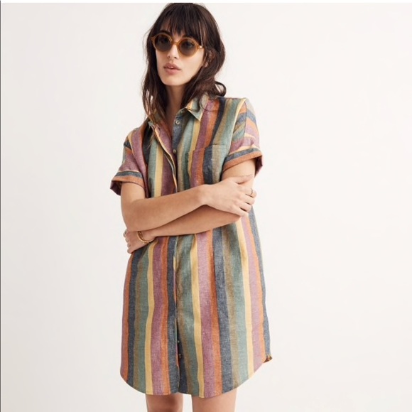 Madewell Rainbow Courier Dress - Picture 2 of 4